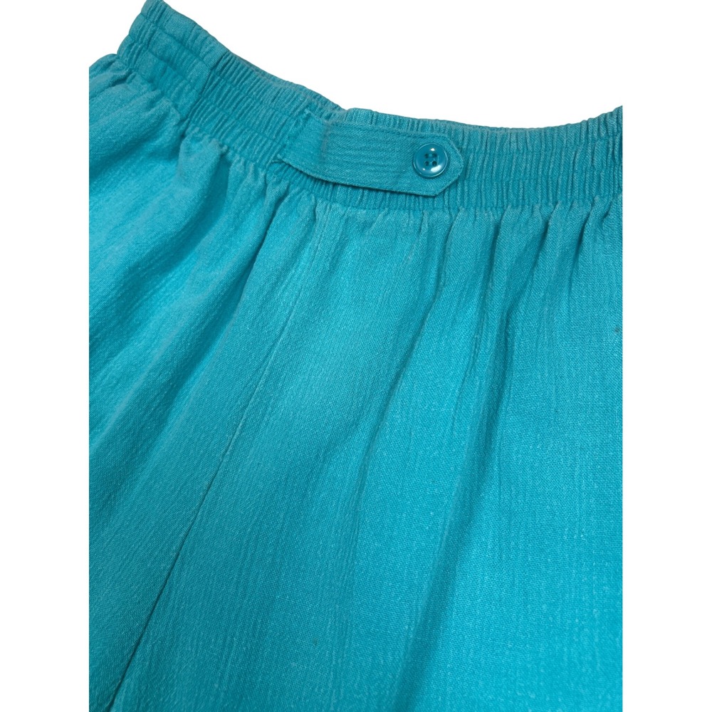 Bobbie Brooks Vintage Teal High Waisted Textured Shorts Womens Medium 8/10‎ Aqua